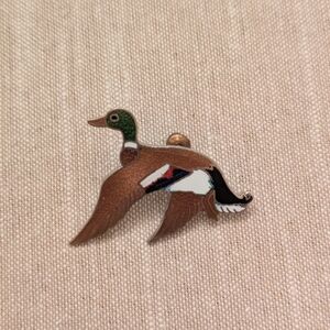 Aminco Mallard Duck Enamel Pin - Green and Brown